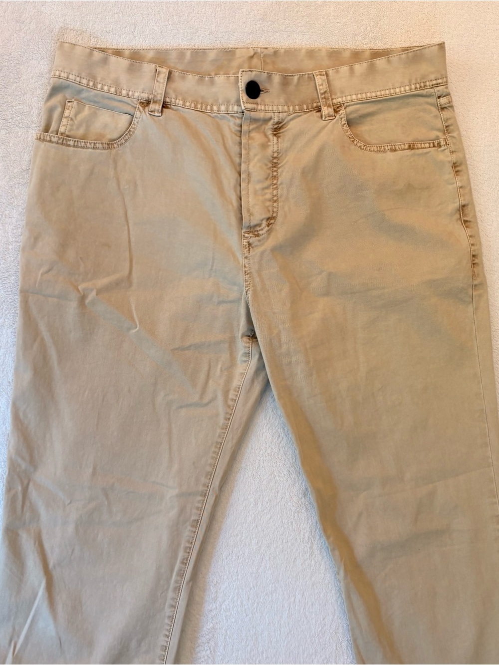 James Perse Men's 5-Pocket Heavy Brushed Twill Dark Khaki Chino Pants Sz 34